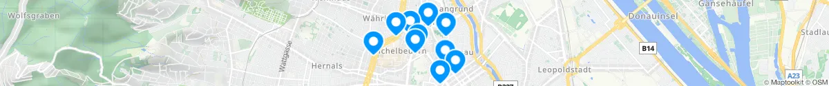 Map view for Pharmacies emergency services nearby 1090 - Alsergrund (Wien)